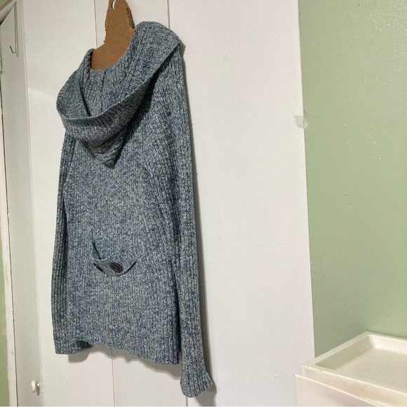 Hooded Hoodie Long Cardigan Sweater Pea Coat Button Down by Dress Barn Large - Picture 8 of 13